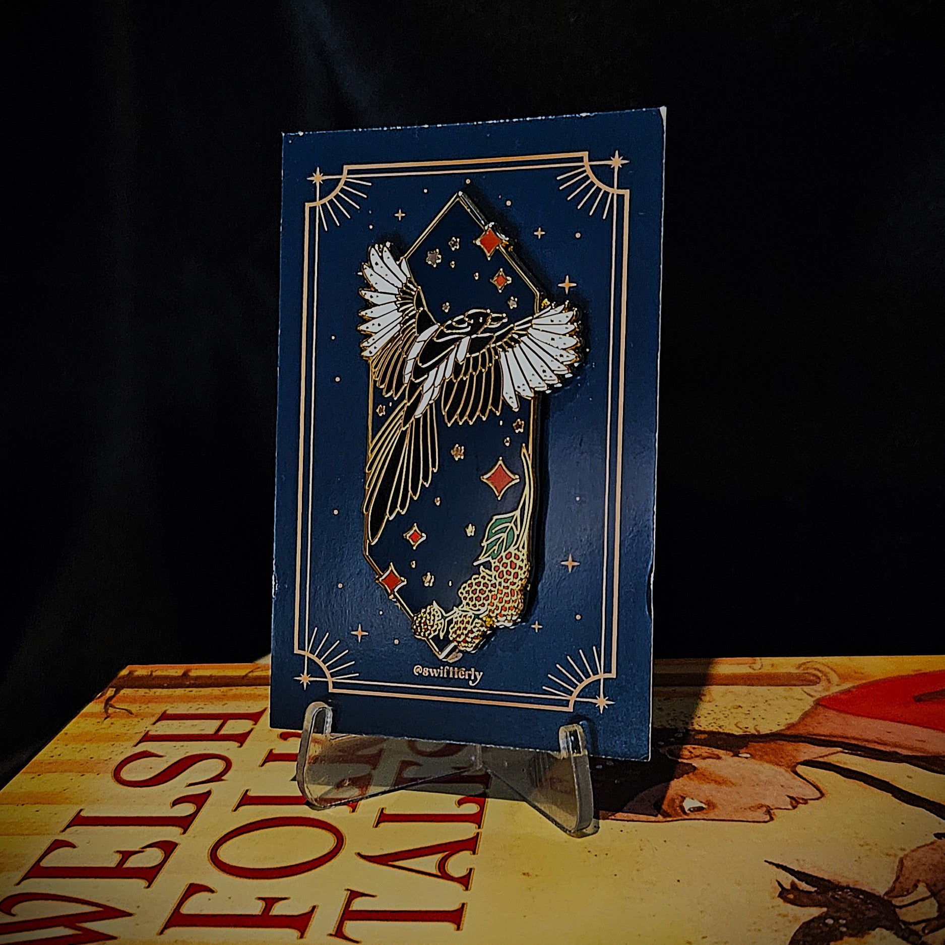 Pin Enamel Pioden | Magpie Enamel Pin - Swiftterly